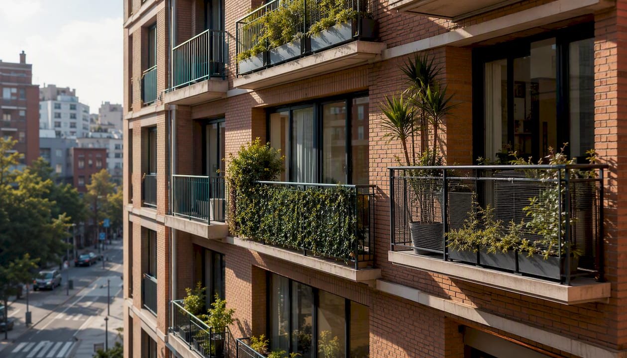 Índice referencia alquiler: qué es y cómo afecta a tu contrato Portal inmobiliario de noticias profesionales Fachada de edificio de apartamentos con balcones en proceso de reforma