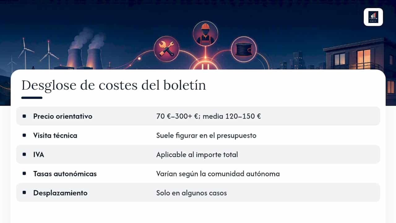 Desglose de los costes que componen un certificado eléctrico