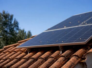 Ejemplo de cómo se instalan paneles solares en el tejado de una vivienda