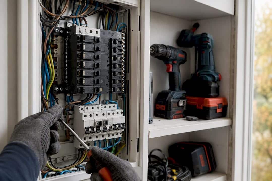 Actualización parcial de un cuadro eléctrico, primer plano
