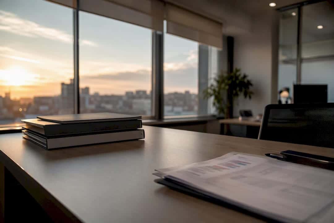 Carpetas inmobiliarias con documentos de informe oficial