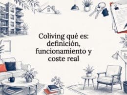 Ilustración decorativa para el título de un artículo sobre coliving. Coliving que es
