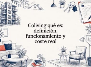 Ilustración decorativa para el título de un artículo sobre coliving. Coliving que es