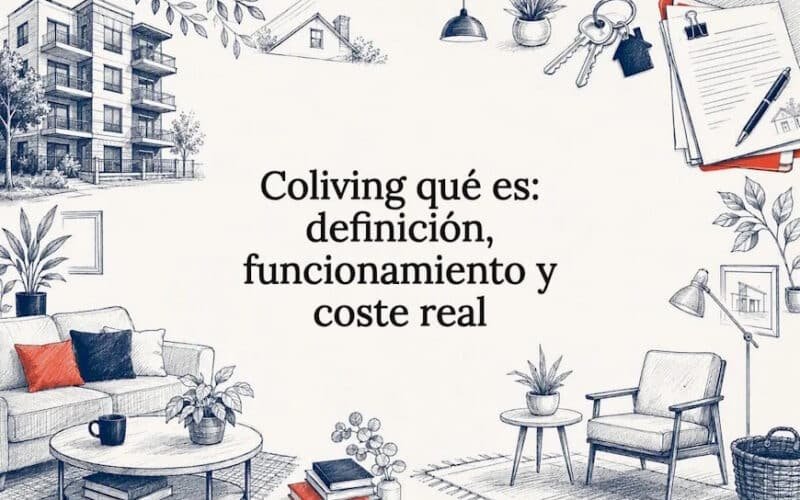 Ilustración decorativa para el título de un artículo sobre coliving. Coliving que es