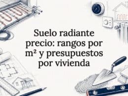 Ilustración decorativa centrada en el tema de la calefacción por suelo radiante. Suelo radiante precio