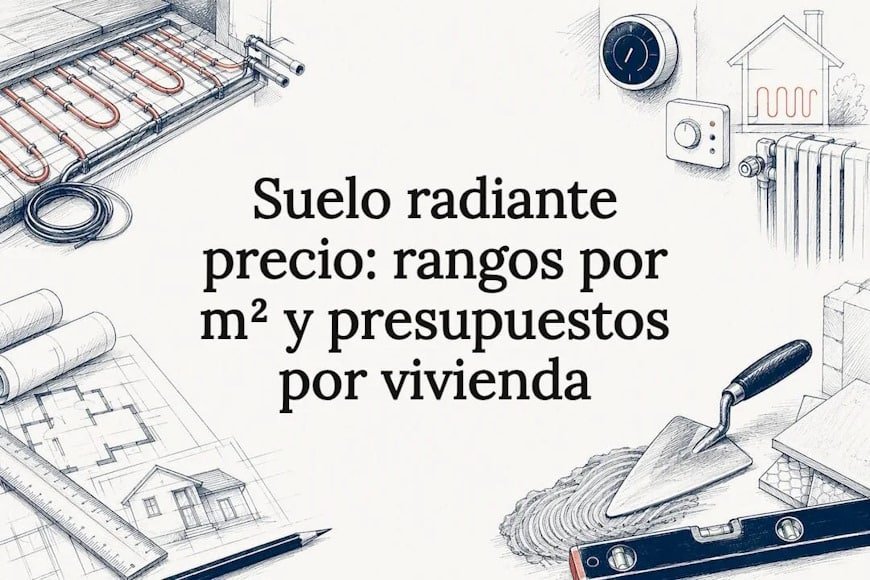 Ilustración decorativa centrada en el tema de la calefacción por suelo radiante. Suelo radiante precio