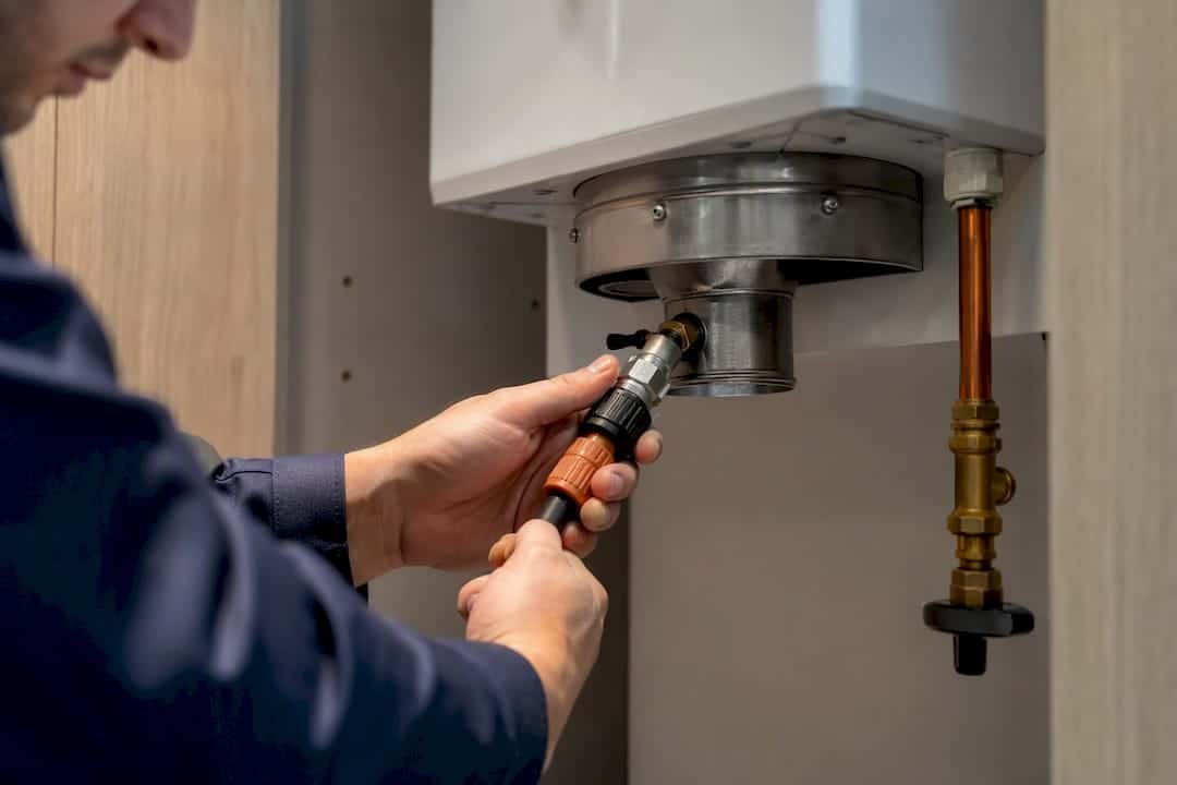 Mantenimiento de calderas de gas: evita sanciones en España, qué exige el RITE y qué mide el técnico de la caldera Portal inmobiliario de noticias profesionales Técnico realizando mediciones de gases de combustión