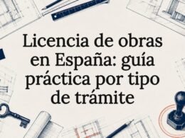 Tarjeta ilustrada sobre licencias de obras