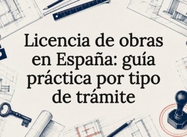 Tarjeta ilustrada sobre licencias de obras