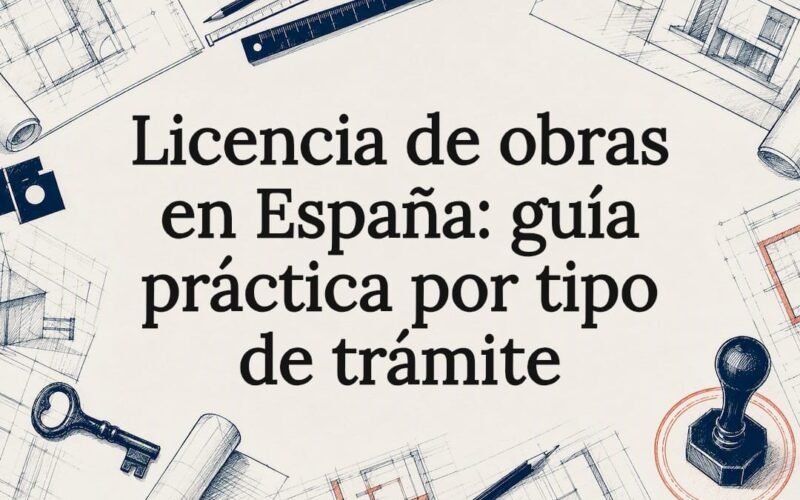 Tarjeta ilustrada sobre licencias de obras