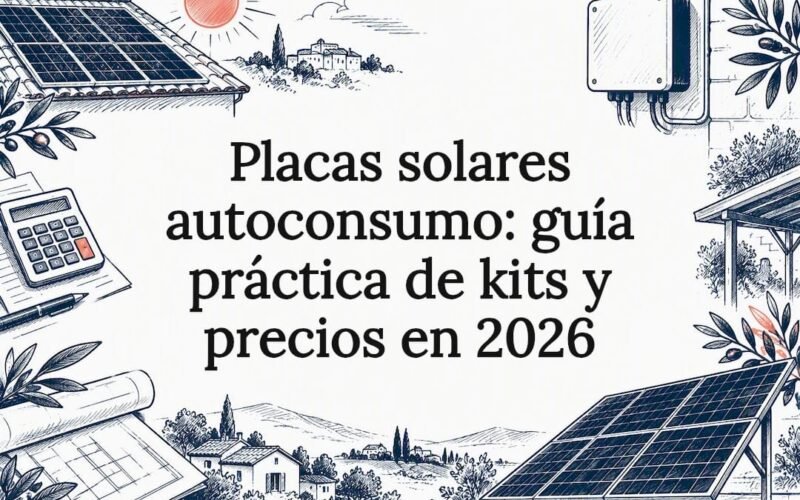 Tarjeta ilustrada sobre energía solar para autoconsumo