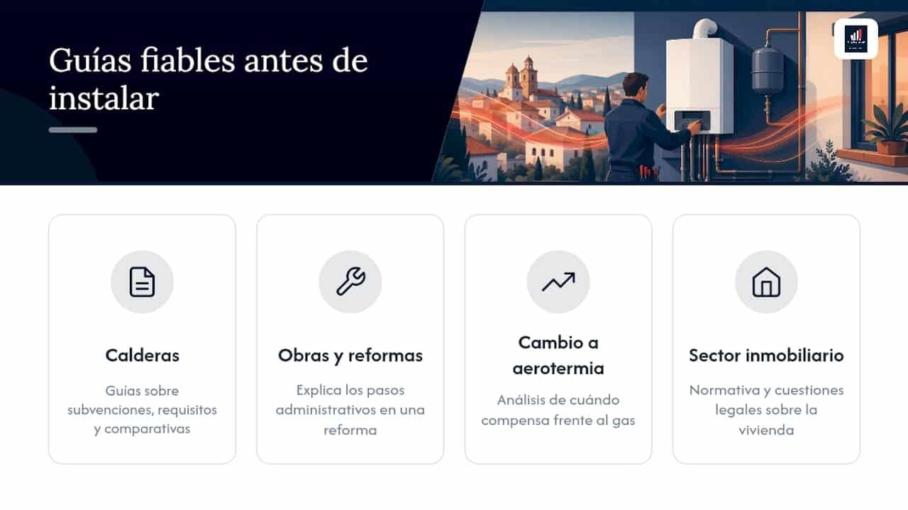 Dónde encontrar guías fiables antes de instalar tu caldera — overview diagram