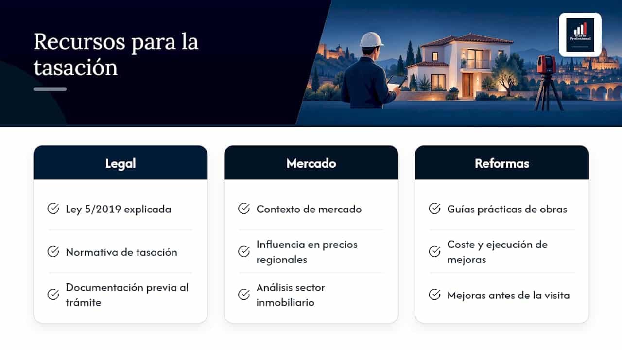 Recursos de Diario Profesional para preparar tu tasación — overview diagram