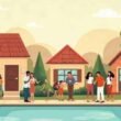 Vecinos en una comunidad residencial, ejemplo de convivencia en comunidades de vecinos