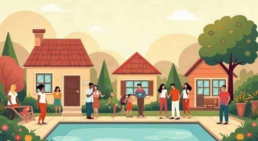 Vecinos en una comunidad residencial, ejemplo de convivencia en comunidades de vecinos
