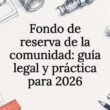 Fondo de reserva de una comunidad de propietarios