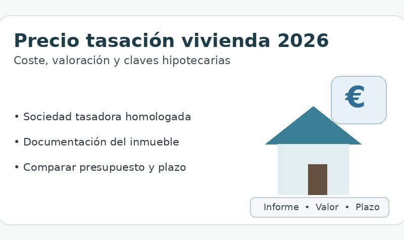 Precio de tasación de vivienda en 2026: coste, valoración y claves