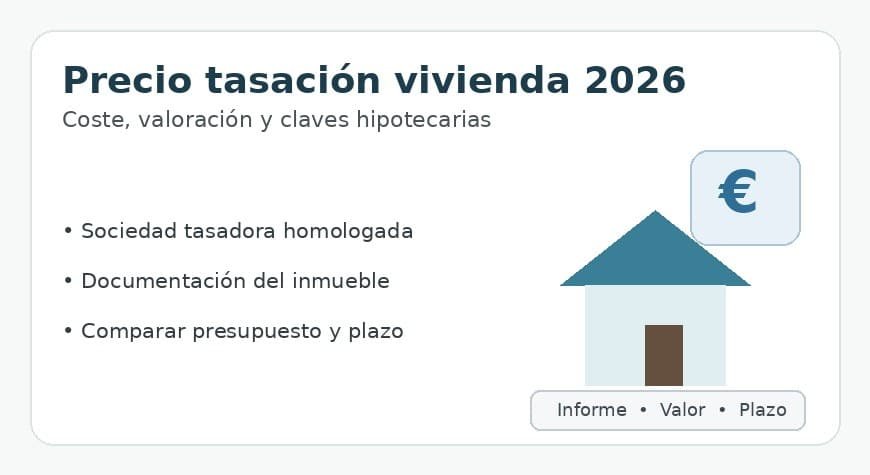 Precio de tasación de vivienda en 2026: coste, valoración y claves