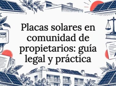 Tarjeta ilustrativa sobre paneles solares comunitarios