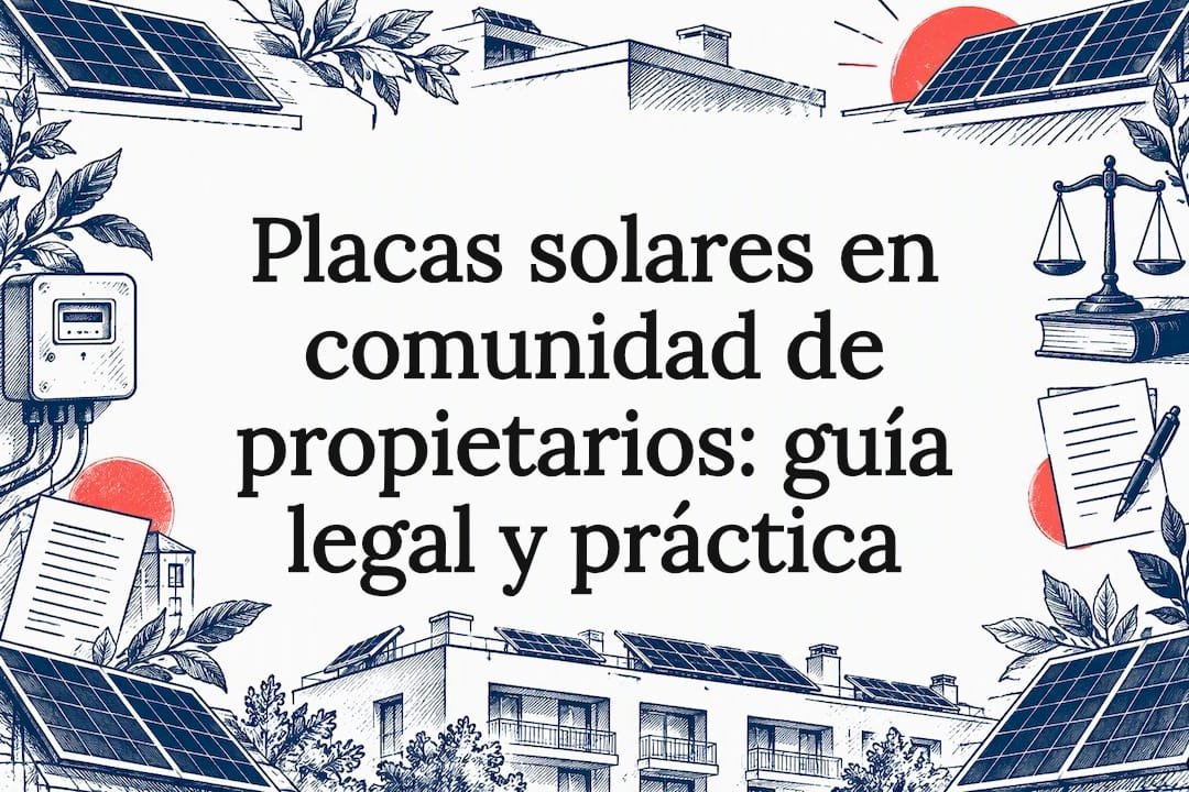 Tarjeta ilustrativa sobre paneles solares comunitarios