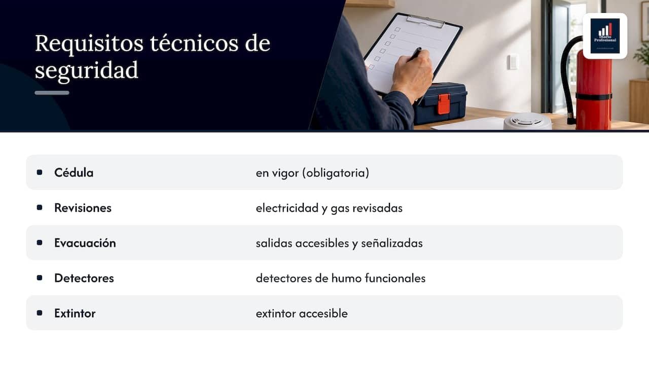 Requisitos de seguridad para alojamientos turísticos