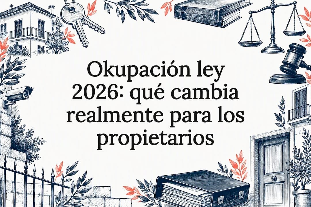 Tarjeta ilustrativa sobre la ocupación ilegal y los propietarios