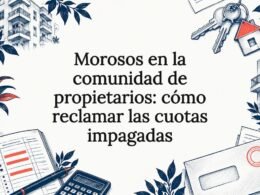 Ilustración editorial sobre el impago de cuotas de comunidad