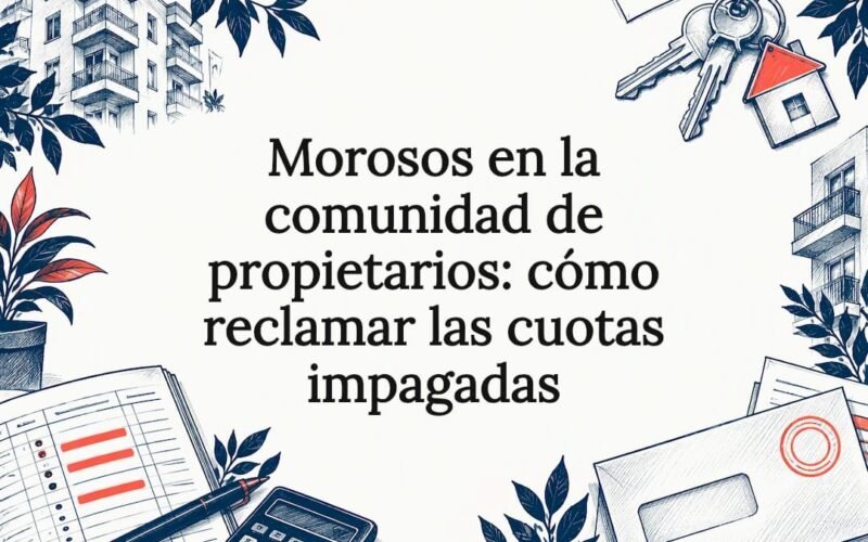 Ilustración editorial sobre el impago de cuotas de comunidad