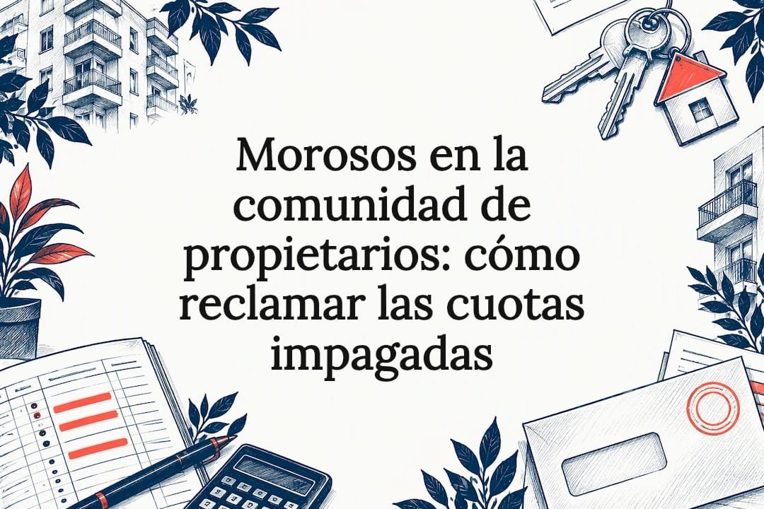 Ilustración editorial sobre el impago de cuotas de comunidad