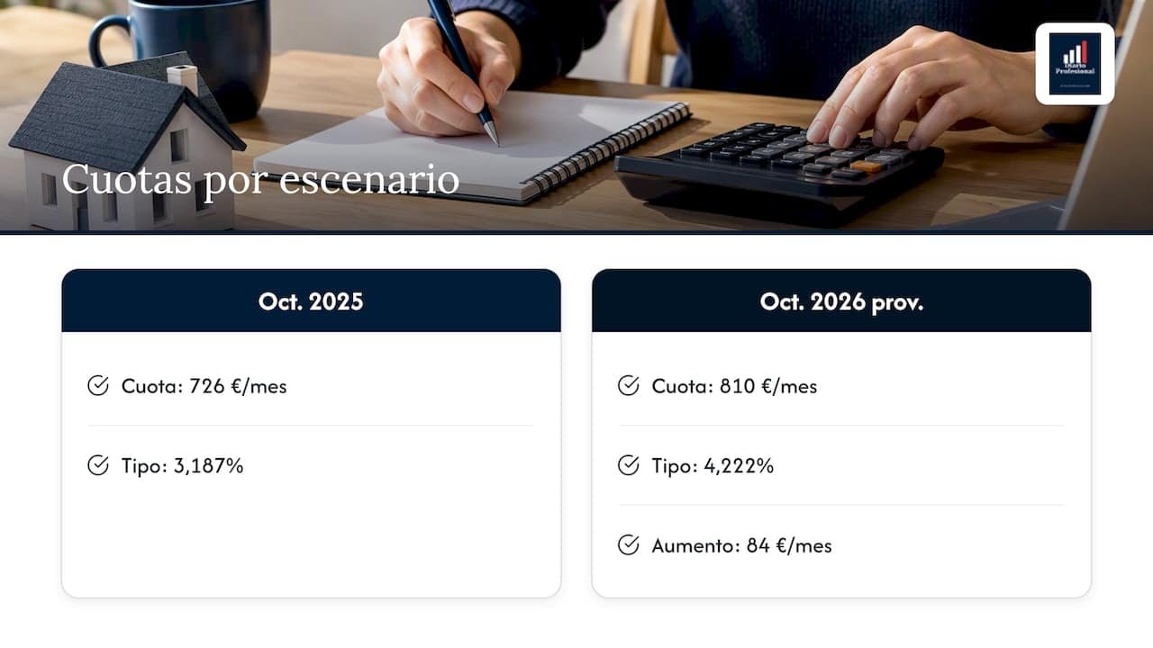 Comparación de cuotas hipotecarias mensuales