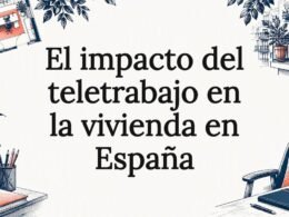 Ilustración editorial sobre vivienda y teletrabajo