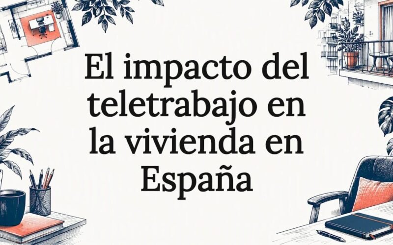Ilustración editorial sobre vivienda y teletrabajo