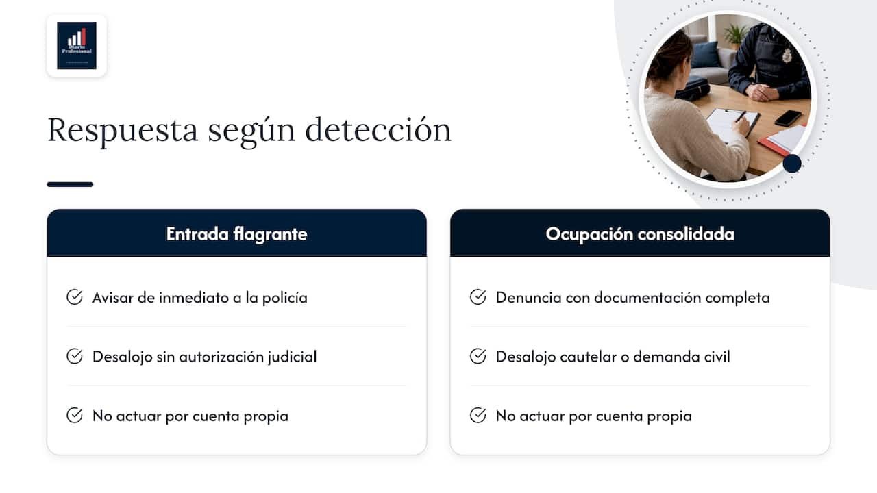 Pasos legales según cuándo se detecta la ocupación