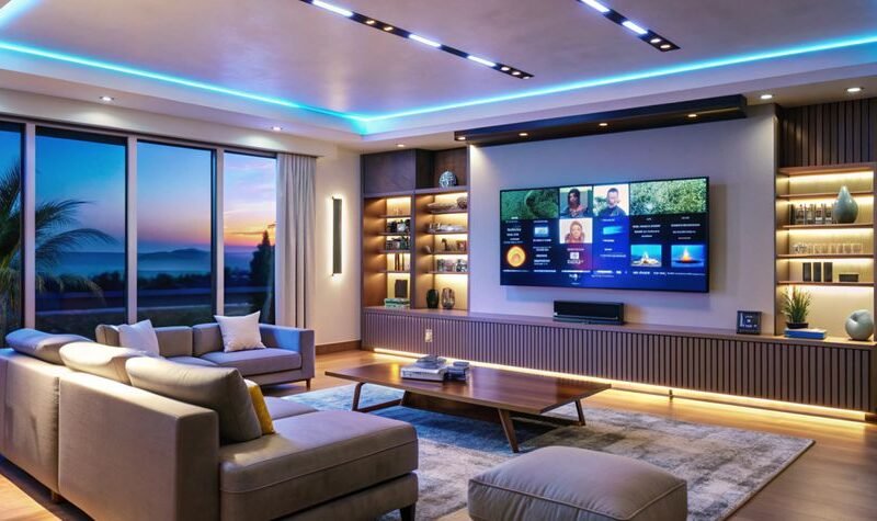 Iluminación LED vivienda en un salón moderno