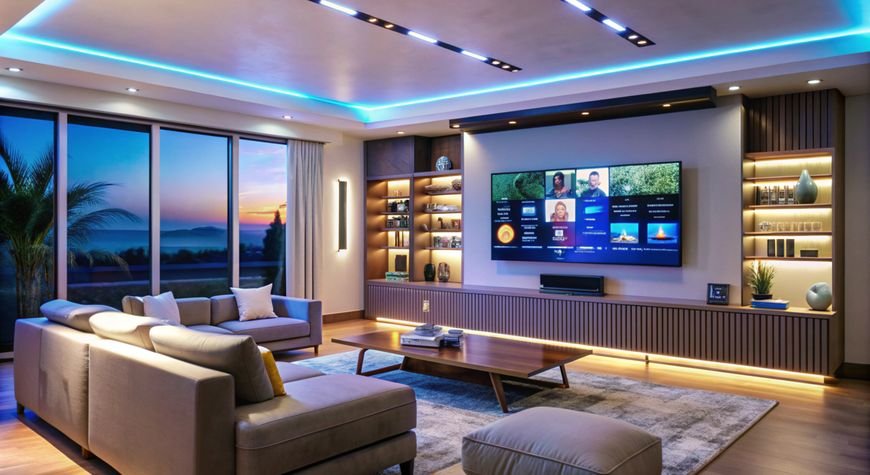 Iluminación LED vivienda en un salón moderno
