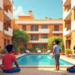 Comunidad de vecinos en un edificio residencial en España