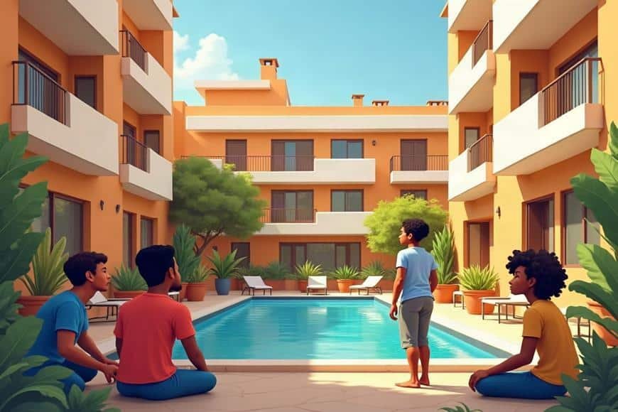 Comunidad de vecinos en un edificio residencial en España