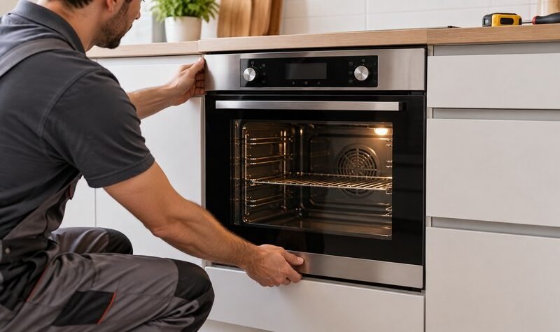 Instalación de un horno empotrable en una cocina
