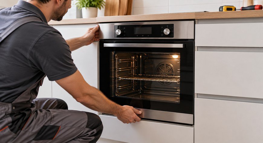 Instalación de un horno empotrable en una cocina