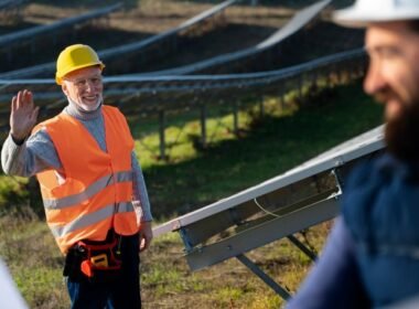 Paneles solares bifaciales en una instalación fotovoltaica de campo