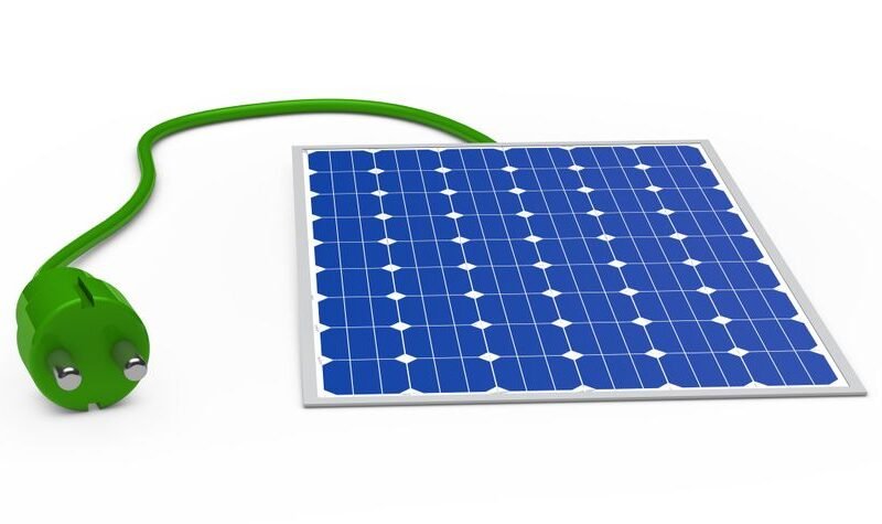 Placas solares flexibles y detalle de un módulo fotovoltaico ligero
